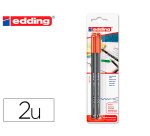 Rotulador edding punta fibra 1200 rojo n.2 punta redonda 0.5 mm blister de 2 unidades