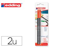 Rotulador edding punta fibra 1200 rojo n.2 punta redonda 0.5 mm blister de 2 unidades