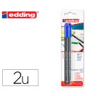 Rotulador edding punta fibra 1200 azul n.3 punta redonda 0.5 mm blister de 2 unidades