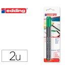 Rotulador edding punta fibra 1200 verde n.4 punta redonda 0.5 mm blister de 2 unidades