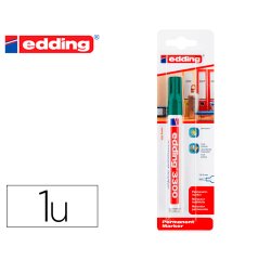 Rotulador edding marcador permanente 3000 n.4 verde punta redonda 1,5-3 mm blister de 1 unidad