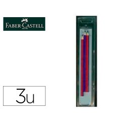 Lapices bicolor fino faber castell 2160-rb hexagonal rojo/azul blister de 3 unidades