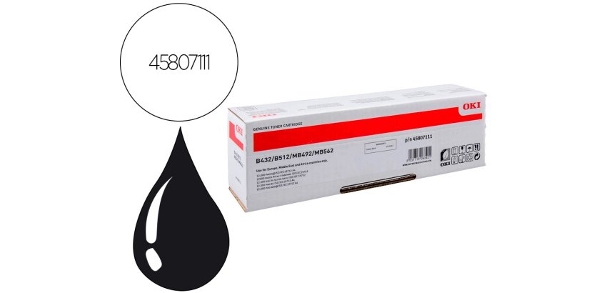 Toner oki n45807111 negro 12000 paginas