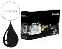 Lexmark C736H1KG Tóner original negro de alta capacidad (12000 páginas)