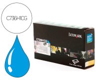 Lexmark C736H1CG Tóner original cian de alta capacidad (10000 páginas)