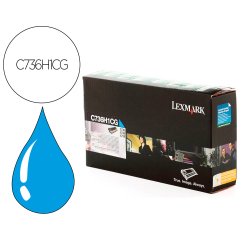 Lexmark C736H1CG Tóner original cian de alta capacidad (10000 páginas)