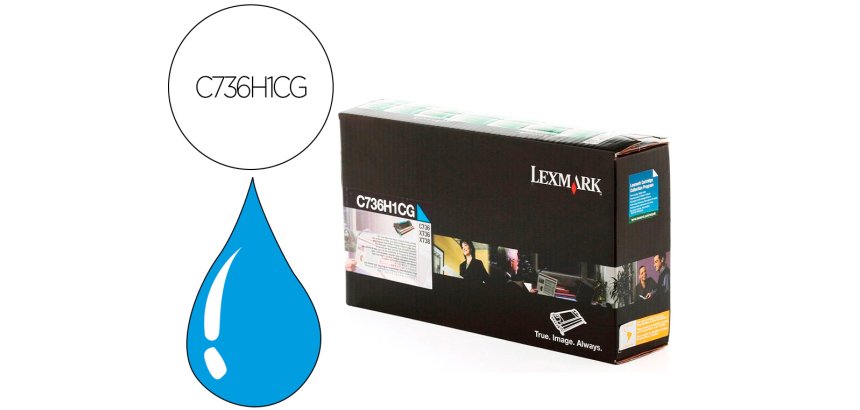 Lexmark C736H1CG Tóner original cian de alta capacidad (10000 páginas)