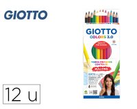 Lapices de colores giotto colors 3.0 mina 3 mm caja de 12 colores surtidos