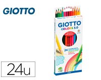 Lapices de colores giotto colors 3.0 mina 3 mm caja de 24 colores surtidos