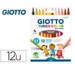Rotulador giotto turbo color skin tones lavable punta bloqueada caja de 12 colores surtidos