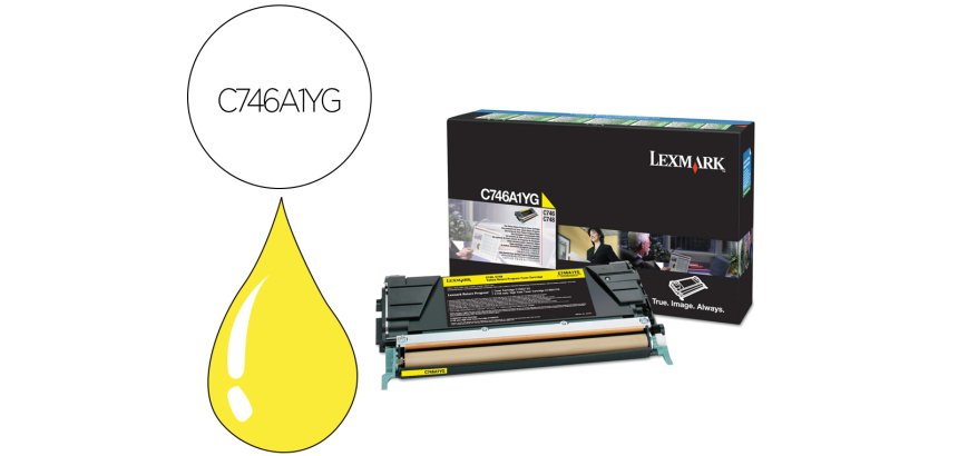 Lexmark C746A1YG Tóner original amarillo de alta capacidad (7000 páginas)