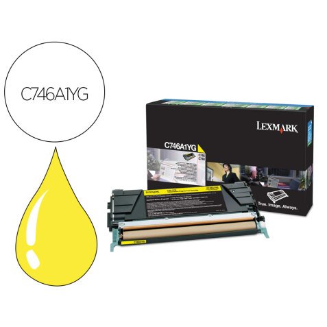 Lexmark C746A1YG Tóner original amarillo de alta capacidad (7000 páginas)