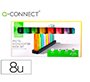 Rotulador q-connect fluorescente pastel punta biselada estuche de sobremesa 8 colores surtidos