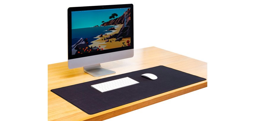 Alfombrilla de escritorio q-connect XXL negra 900x400 mm