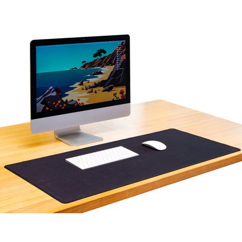 Alfombrilla de escritorio q-connect XXL negra 900x400 mm
