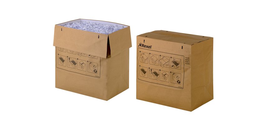 Bolsa de residuos rexel reciclable para destructora auto+ 750x/750m capacidad 115 l pack de 50 unidades