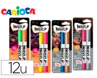 Barra de maquillaje carioca mask up neon / metallic expositor 12 blister de 2 barras colores surtidos