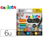 Rotulador carioca metallic punta maxi 6 mm caja de 6 unidades colores surtidos