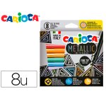 Rotulador carioca metallic punta fina caja de 8 unidades colores surtidos