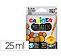 Tempera escolar carioca metallic bote 25 ml caja de 6 colores surtidos
