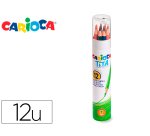 Lapices de colores carioca tita mina 3 mm tubo carton 12 colores surtidos + sacapuntas