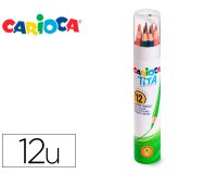 Lapices de colores carioca tita mina 3 mm tubo carton 12 colores surtidos + sacapuntas
