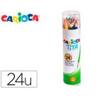 Lapices de colores carioca tita mina 3 mm tubo carton 24 colores surtidos + sacapuntas