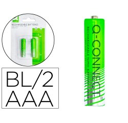 Pilas recargables AAA q-connect- Blíster de 2