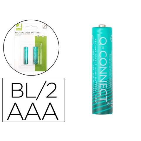 Pilas recargables AAA q-connect- Blíster de 2