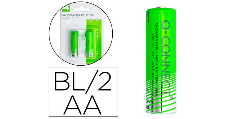 Pilas AA recargables q-connect - Blíster de 2