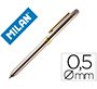 Boligrafo milan multifuncion cromado adornos dorados azul/rojo/portaminas 0,5 mm/ goma de borrar en caja metal