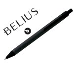 Boligrafo belius potsdam negro cuerpo fibra carbon tinta gel azul en estuche