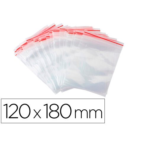 Bolsa plastico autocierre q-connect 120x180 mm paquete de 100 unidades