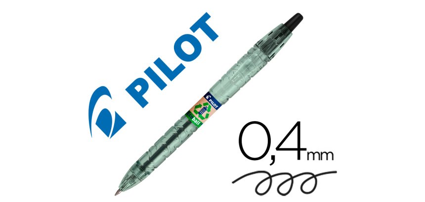 Boligrafo pilot ecoball plastico reciclado tinta aceite punta de bola 1 mm color negro