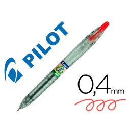 Boligrafo pilot ecoball plastico reciclado tinta aceite punta de bola 1 mm color rojo