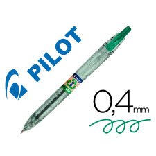 Boligrafo pilot ecoball plastico reciclado tinta aceite punta de bola 1 mm color verde