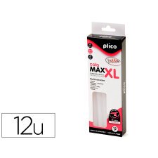 Barra termofusible plico cola max xl baja temperatura 11,5 mm de diametro x 200 mm de alto blister de 12 unidades