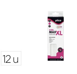 Barra termofusible plico cola max xl baja temperatura 11,5 mm de diametro x 200 mm de alto blister de 12 unidades