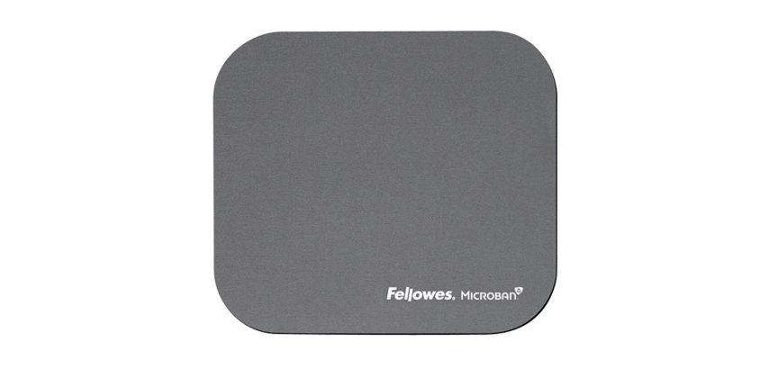 Alfombrilla para raton fellowes con proteccion microban color gris 226x192x3 mm