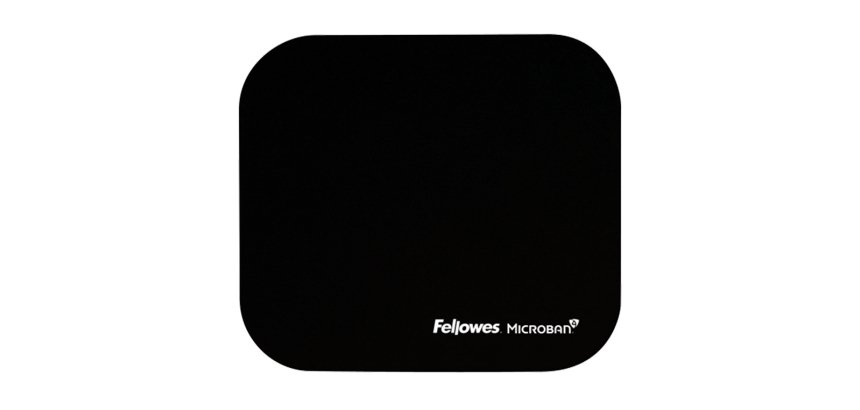 Alfombrilla para raton fellowes con proteccion microban color negro 226x192x3 mm