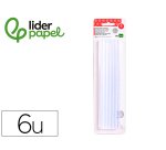 Barra termofusible liderpapel de 11 mm de diametro x 200 mm de largo blister de 6 unidades