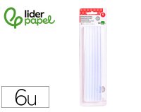 Barra termofusible liderpapel de 11 mm de diametro x 200 mm de largo blister de 6 unidades