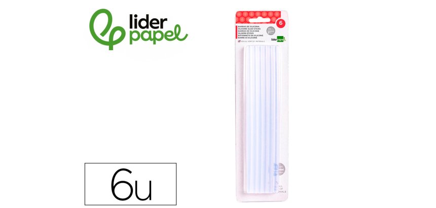 Barra termofusible liderpapel de 11 mm de diametro x 200 mm de largo blister de 6 unidades