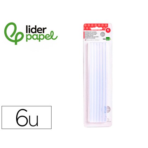 Barra termofusible liderpapel de 11 mm de diametro x 200 mm de largo blister de 6 unidades