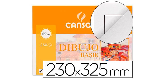 Papel dibujo basik 23x32.5 cm 130 gr con recuadro