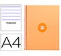 Cuaderno espiral a4 micro antartik tapa forrada80h 90 gr horizontal 1 banda 4 taladros color peach