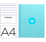 Cuaderno espiral a4 micro antartik tapa forrada80h 90 gr horizontal 1 banda 4 taladros color celeste