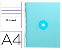 Cuaderno espiral a4 micro antartik tapa forrada80h 90 gr horizontal 1 banda 4 taladros color celeste