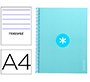 Cuaderno espiral a4 micro antartik tapa forrada80h 90 gr horizontal 1 banda 4 taladros color celeste