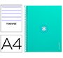 Cuaderno espiral a4 micro antartik tapa forrada80h 90 gr horizontal 1 banda 4 taladros color menta